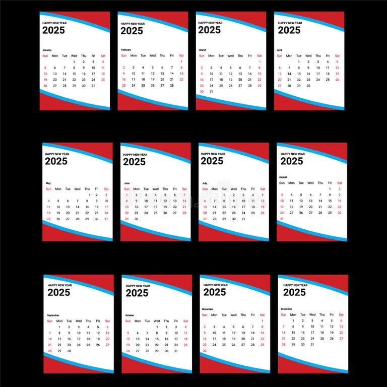 12 Month Calendar Template 2025 Stock Photos Free & RoyaltyFree Stock Photos from Dreamstime