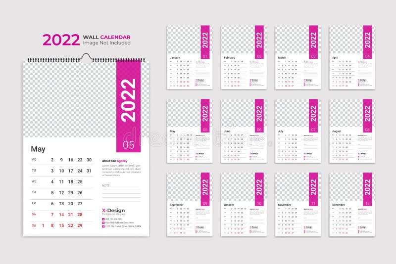 Events Calendar 2022 2022 Wall Calendar Template, Yearly Business Schedule Planner, Events  Calendar, Desk Calendar Stock Vector - Illustration Of Press, Moon:  223689525