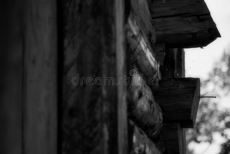 Wall of a chopped village house. stock photography