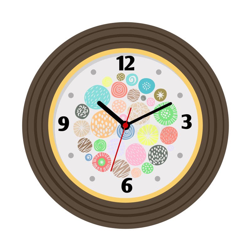Wall Clock With Artistic Background Stock Vector Illustration of