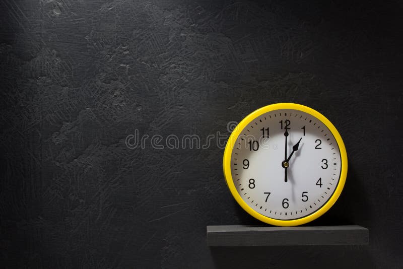 Wall Clock at Black Background Stock Photo Image of back, aged 111302666
