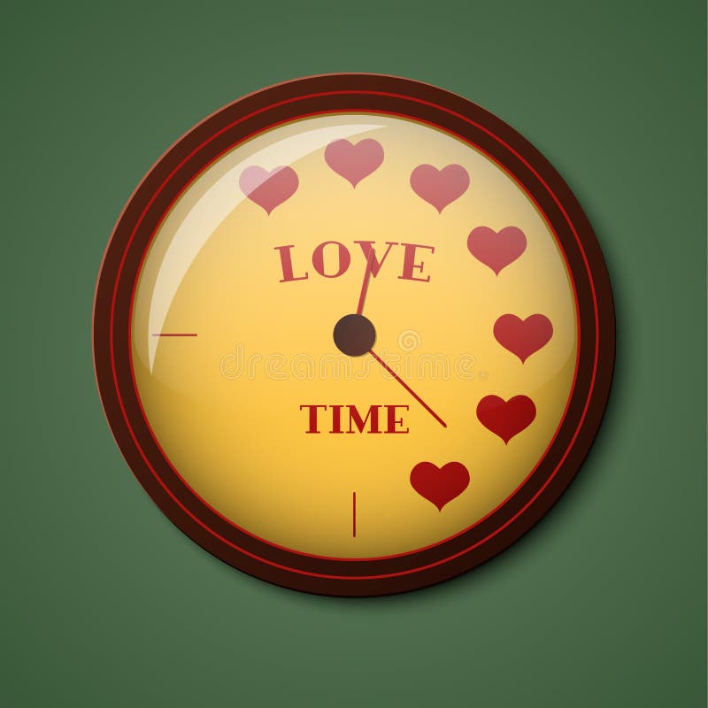 Love Clock Showing the Best Time To Make Love. Vector Illustration. Stock Illustration