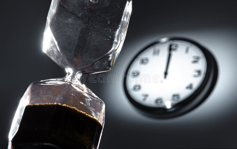 The Wall Clock and the Hourglass Both Stock Photo Image of analog