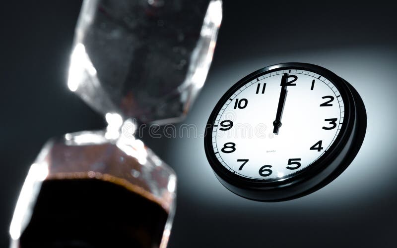 The Wall Clock and the Hourglass Both Stock Photo Image of apocalypse