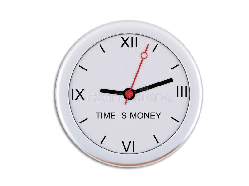 Wall clock with the inscription Time is money