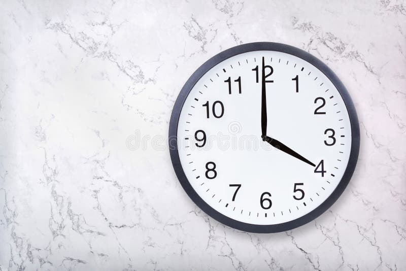 Wall Clock Show Four O clock On White Marble Texture Office Clock Show wall-clock-show-four-o-clock-on-white-marble-texture-office-clock-show