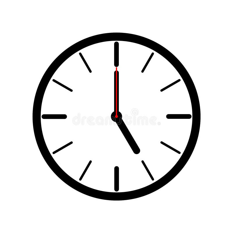 Wall clock showing office working hours vector stock illustration