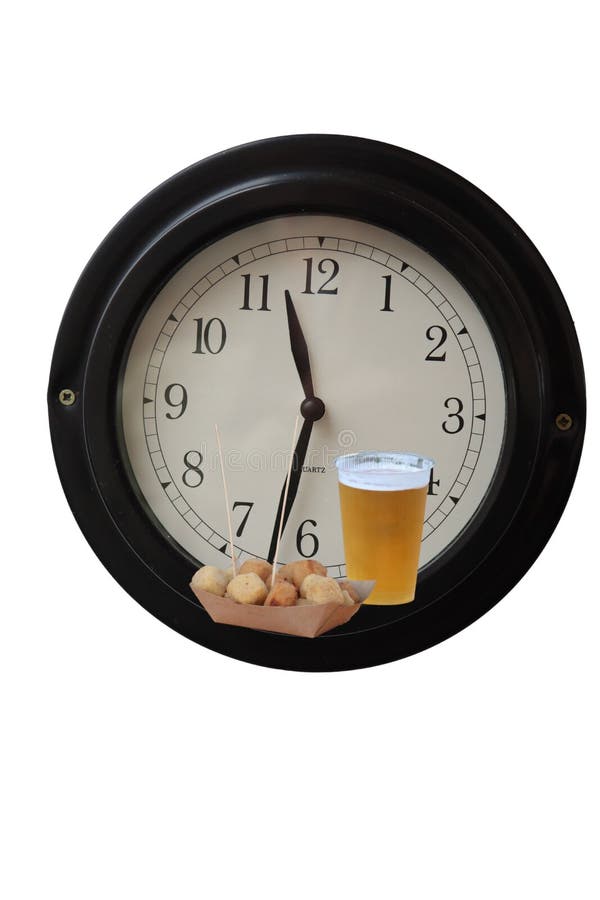 Wall Clock with Time Hands Marking Lunch Break Stock Image Image of