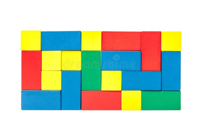 Wall of colorful building blocks royalty free stock photography