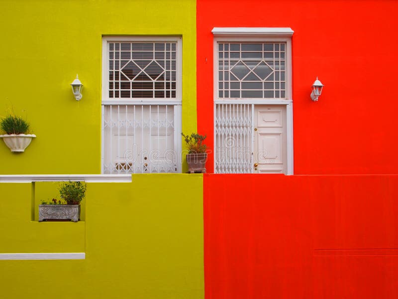 Wall. Doors To Balcony. Bright Colors. Mustard Color and Scarlet Stock  Image - Image of lime, malay: 40865561