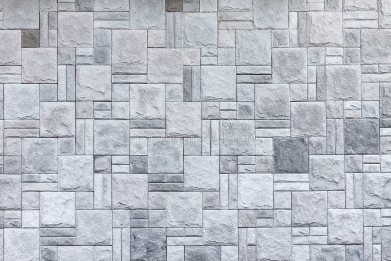 The Wall is Faced with Lightgrey Decorative Stone Stock Image Image