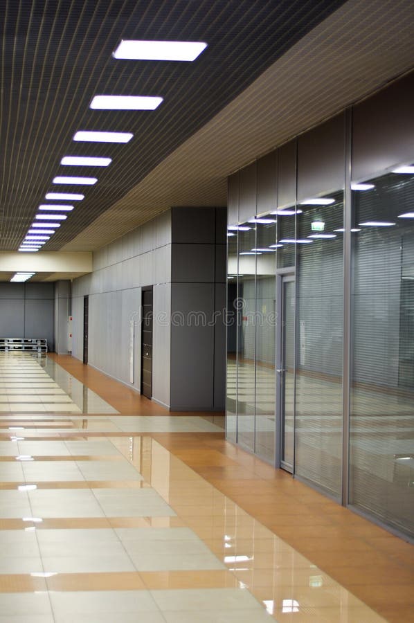 Wall with glass partitions