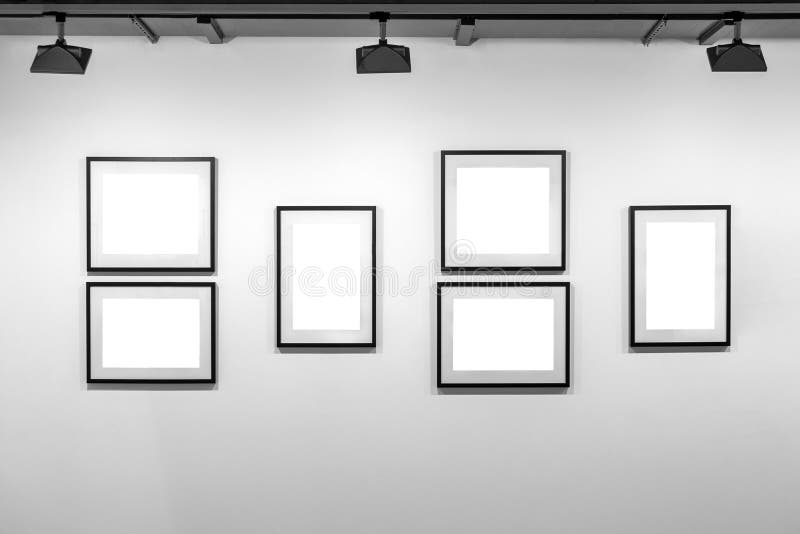 The Wall is Gray with Frames Stock Photo - Image of surface, cement ...