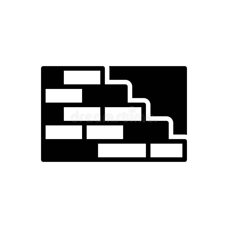 Black Solid Icon for Wall, Enclosure and Brick Stock Vector Illustration of symbol, shape