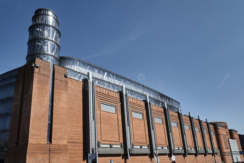 Wall Industrial Red-brick Building Stock Image - Image of poznan