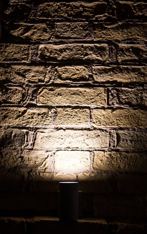 Wall Light on Brick and Shade. Lights Wall Abstract Background Stock
