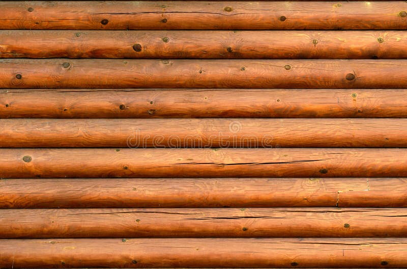Wall of a log house wall with texture and wood knots exterior. Rustic wooden log house stock images, royalty-free photos and pictures