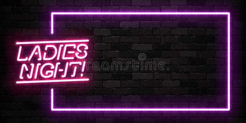 Girls night out neon lettering on dark background Vector Image