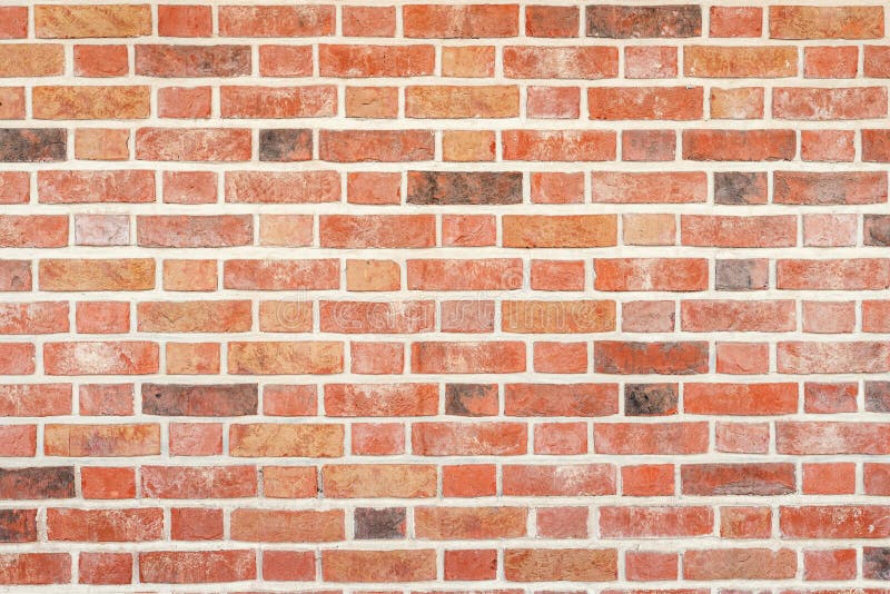 The Wall is Made of Decorative Red Brick with White Embroidery Stock