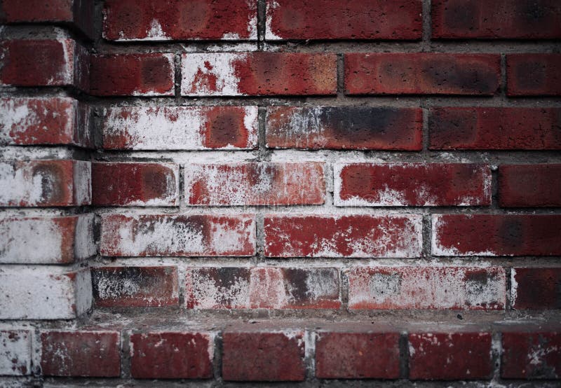 The Wall is Made of Red Brick and White Paint Stock Photo Image of