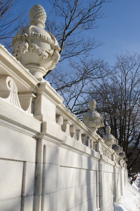Wall of Marble House estate at Bellevue Avenue, Newport, Connecticut