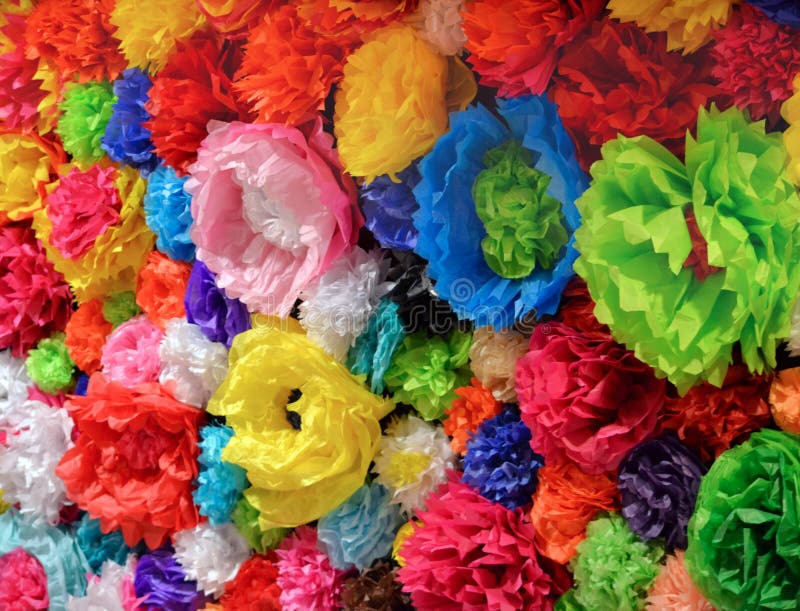 Colorful Mexican Paper Flowers Handicrafts San Antonio Texas Stock Photo -  Download Image Now - iStock