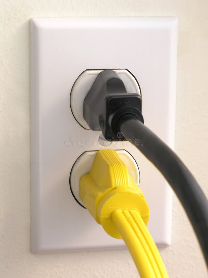 Wall Outlet - Black Yellow Plug