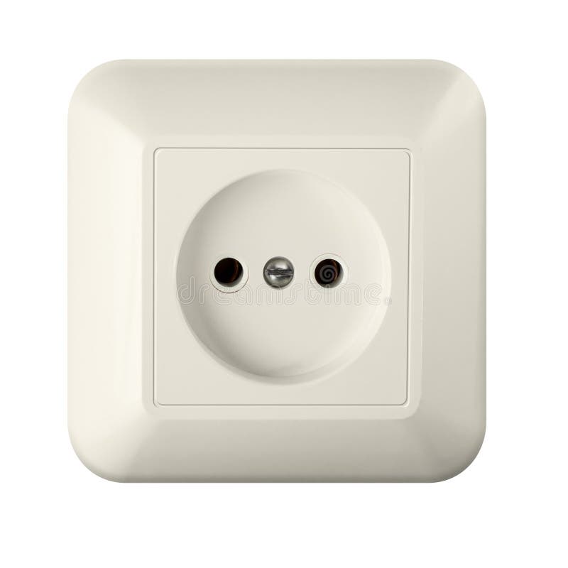 Wall outlet isolated with clipping path