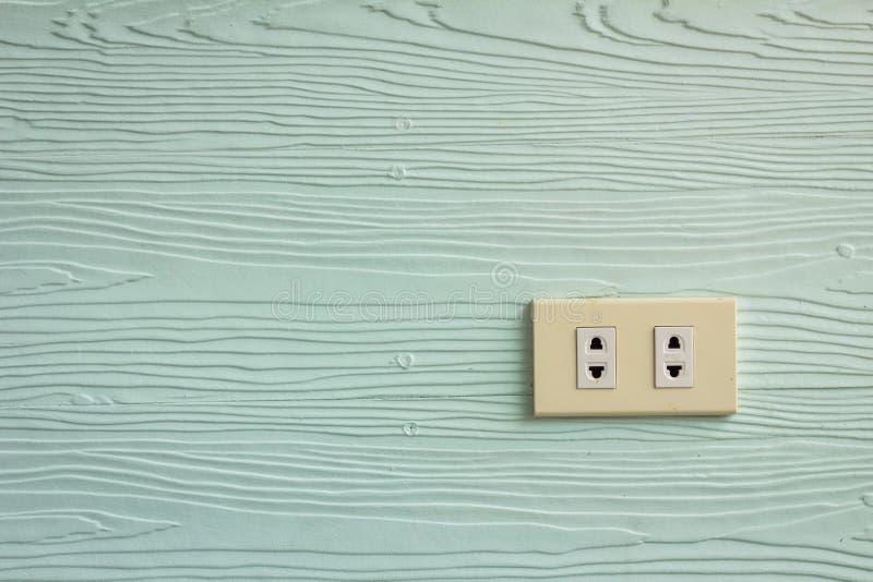 Wall Outlets on the Green Wall Stock Image Image of concept, socket