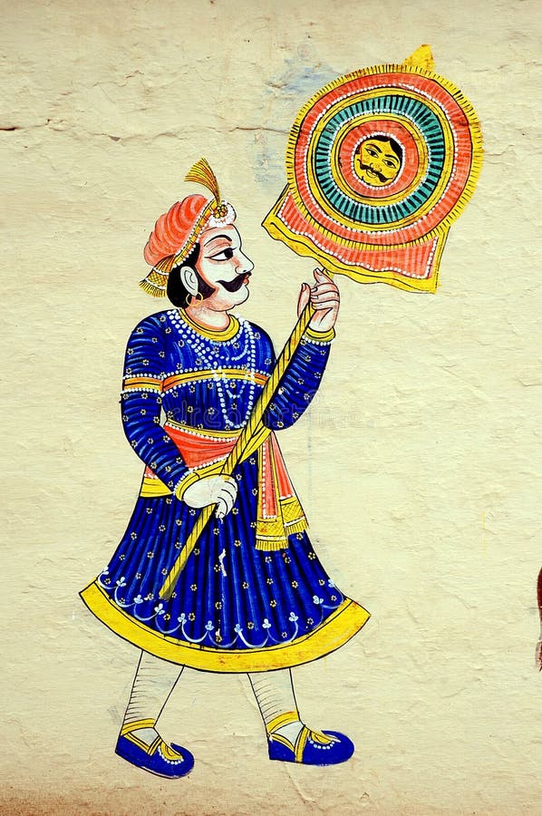 Wall painting at City Palace, Udaipur