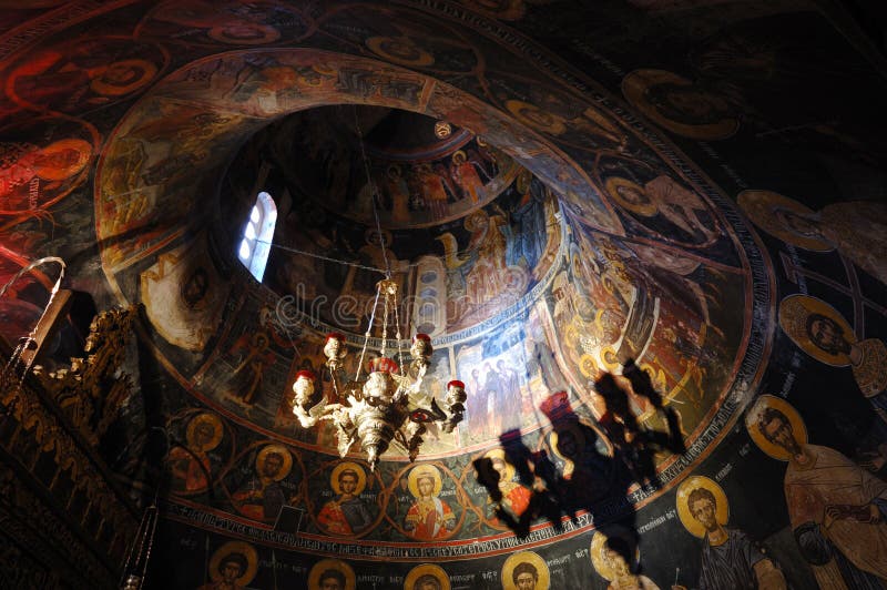 Wall paintings at Holy Trinity rock monastery royalty free stock image Wall paintings at Holy Trinity rock monastery royalty free stock image