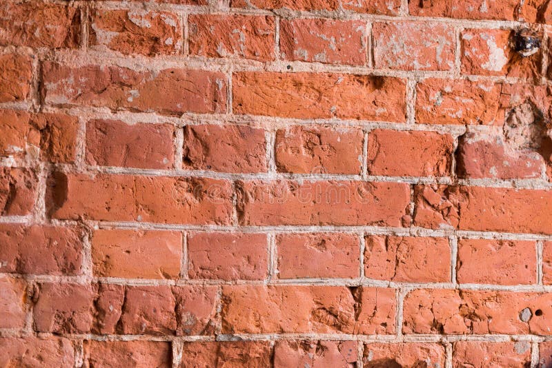 Wall of Red Brick. Interior Decoration of the Building Stock Photo