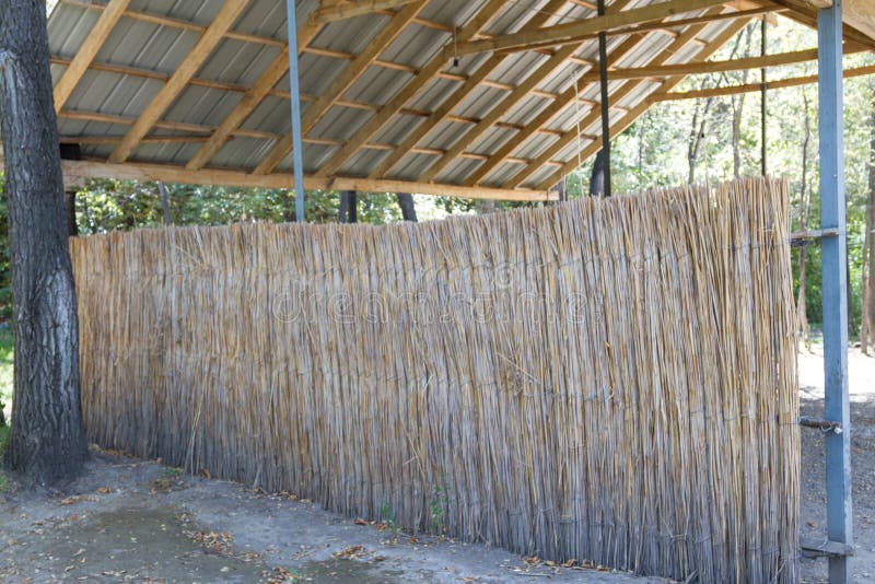Wall of reed mats stock image Wall of reed mats stock image
