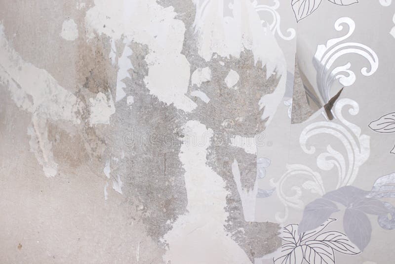 The Wall after Removing the Wallpaper Traces of Plaster on the