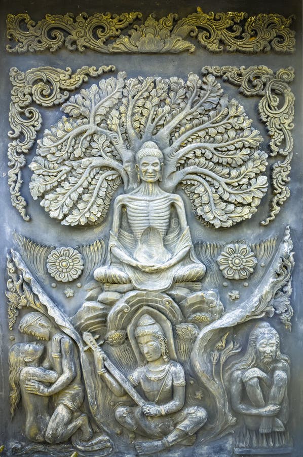 Wall Sculpture Thai Antique Stock Photo Image of decoration, asia