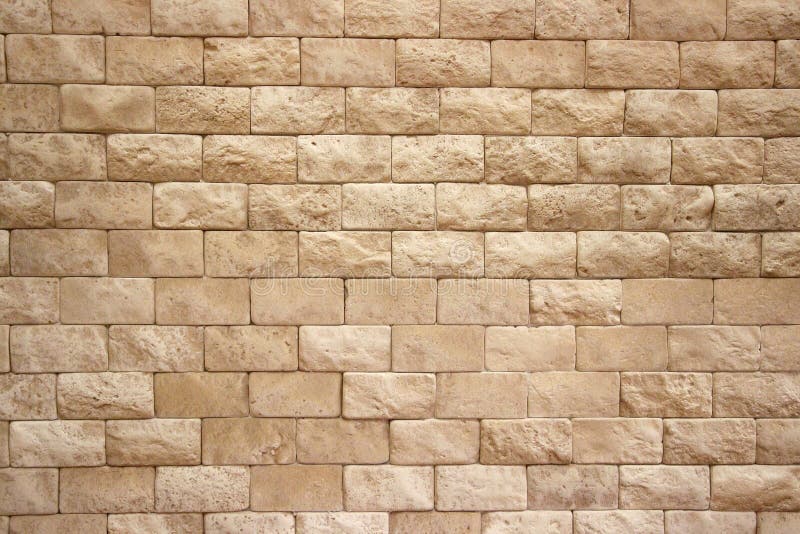 The Pattern Is A Brick  Wall  Of Beige  Color Stock Image 