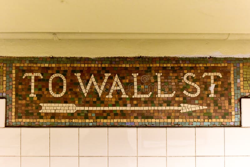 Wall Street gångtunnelstation, New York City arkivfoto Wall Street gångtunnelstation, New York City arkivfoto