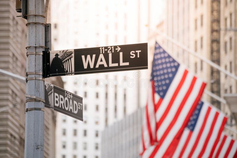 Wall Street sign in lower Manhattan New York stock photography Wall Street sign in lower Manhattan New York stock photography