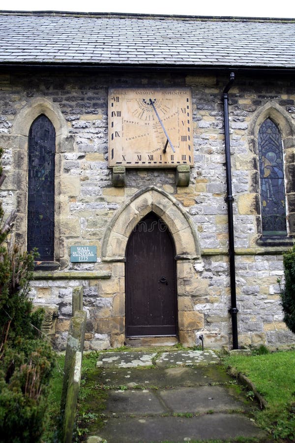 1775 wall sundial, Eyam, Derbyshire.