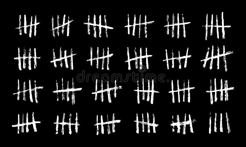 Wall Tally Marks Pattern, Prison Jail Count Lines Stock Vector