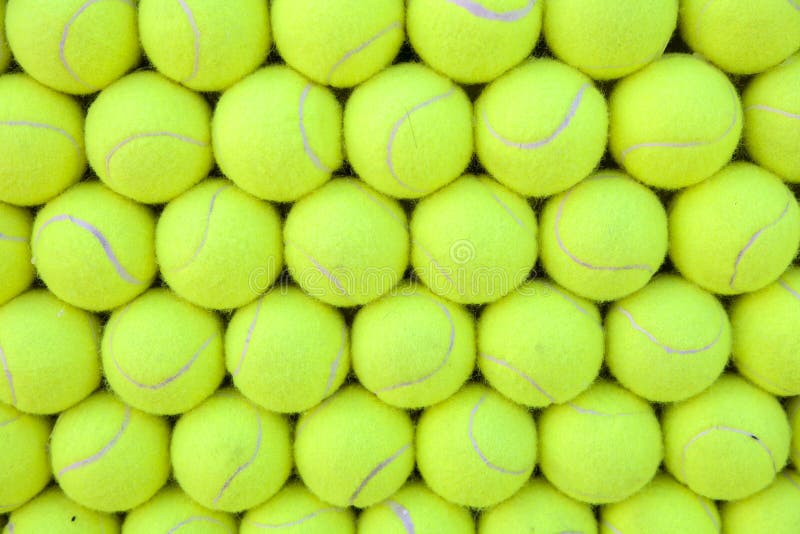 Wall Of Tennis Balls Aligned Background Stock Photo Image of