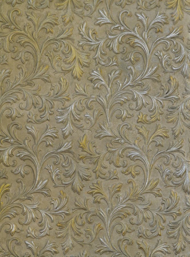 Wall texture with with the silver and gold leaves