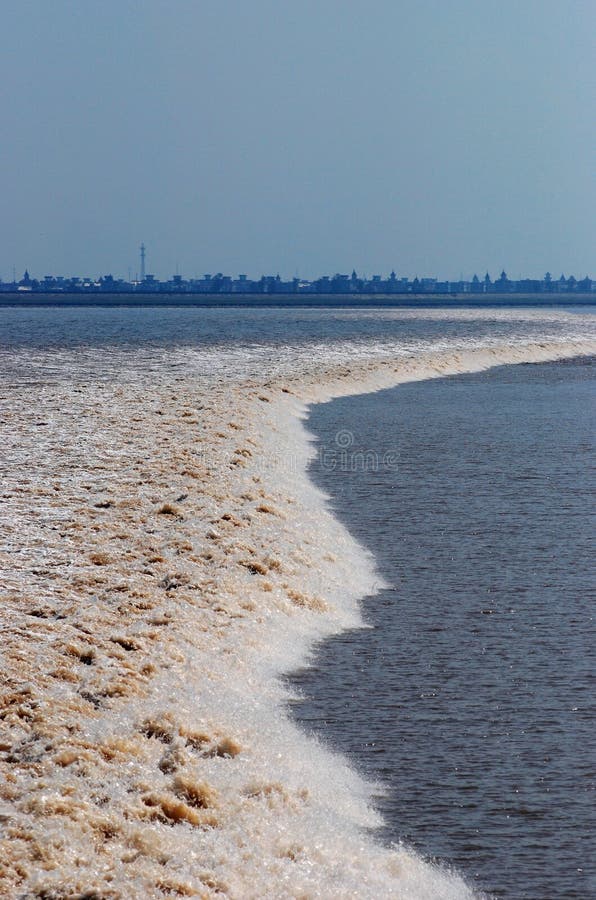 Wall of water stock image. Image of coast, bore, blue 11279239