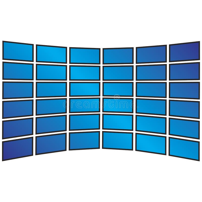 A wall of tv sets displayed with copyspace for your own images. This vector illustration is fully customizable. Lcd tv vector vectors