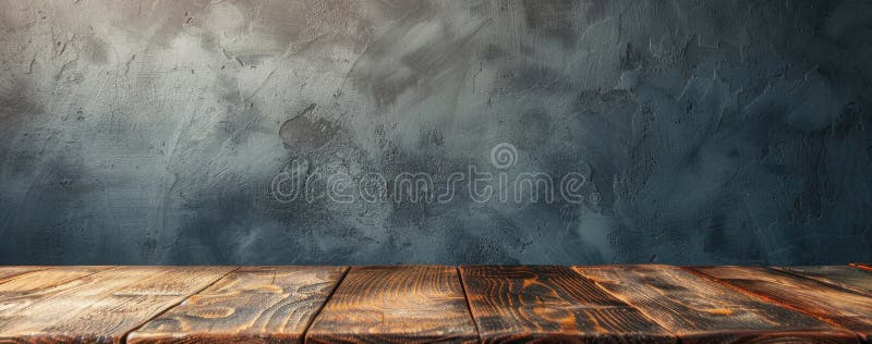 A wall with a wooden shelf on it by AI generated image.