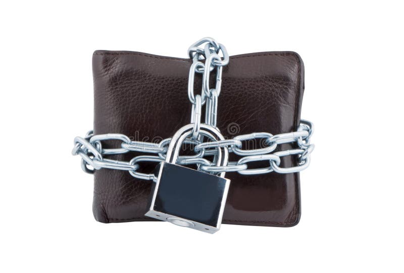 Chain Wallet with Lock and Laptop Stock Image - Image of closed, profit:  237730899