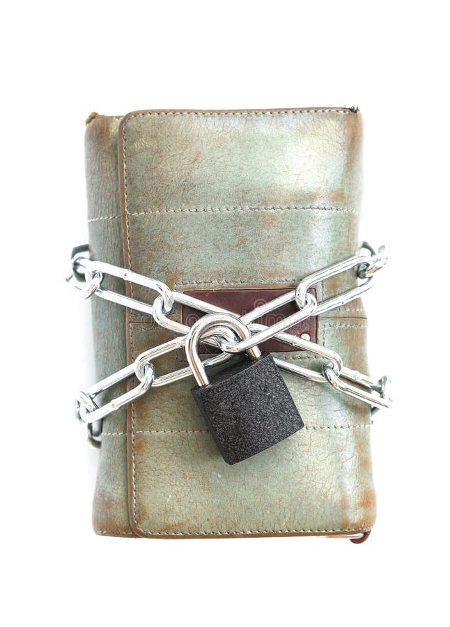 Wallet in chains stock image. Image of safeguard, safety 21761785