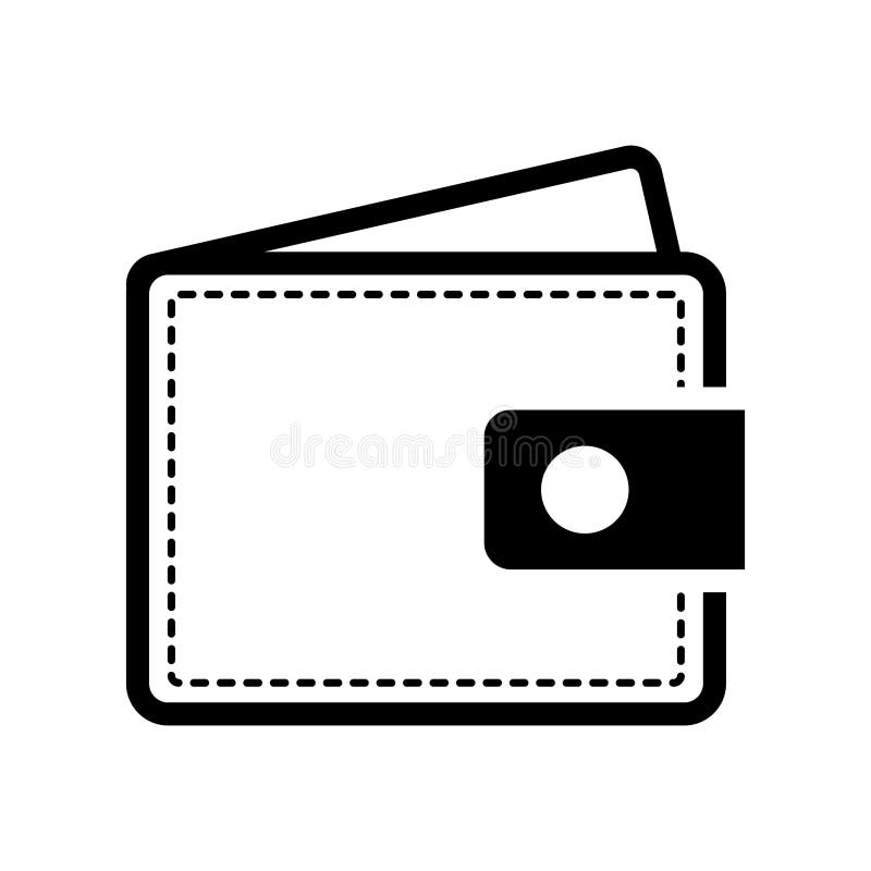 Wallet Black And White Vector Silhouette Stock Vector - Illustration of isolated, notecase: 46811361