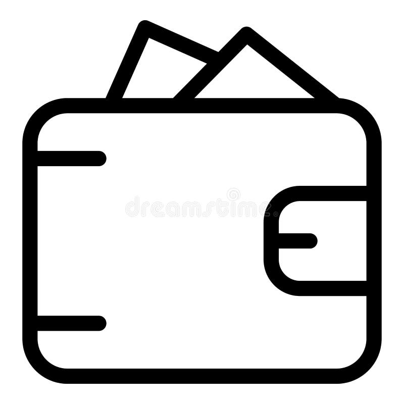 Wallet icon, outline style stock vector. Illustration of modern - 152272269
