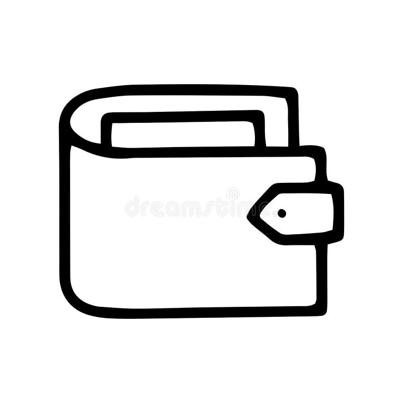 Outline Wallet Icon in Hand Isolated on Background. Hand Wallet App ...